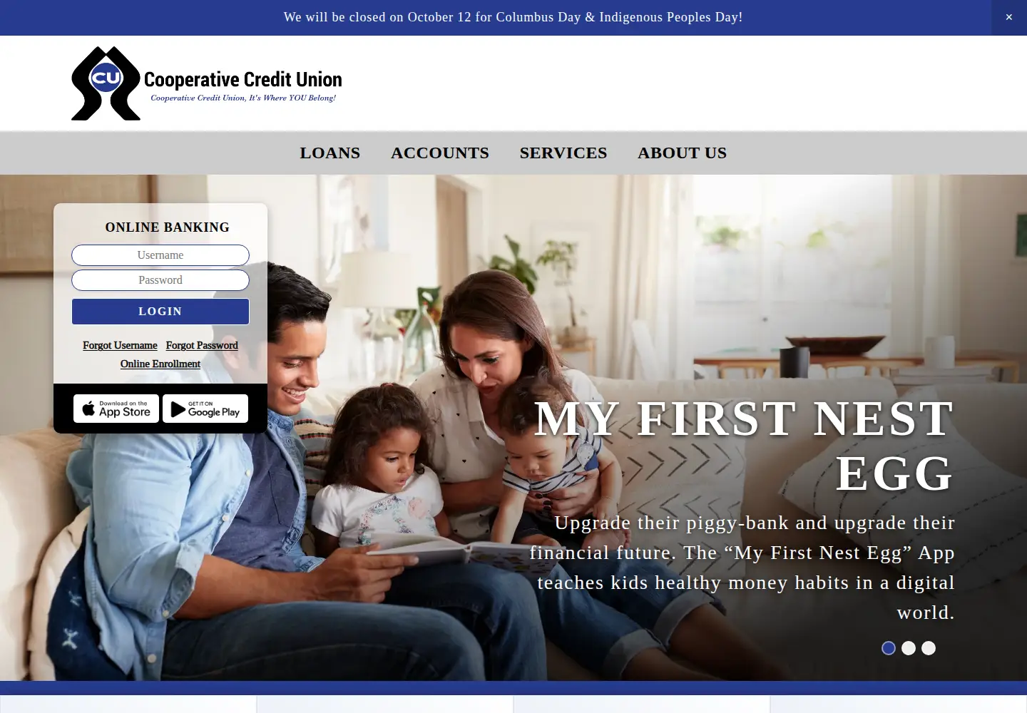 Captured homepage of cooperativecu.com in the current scan