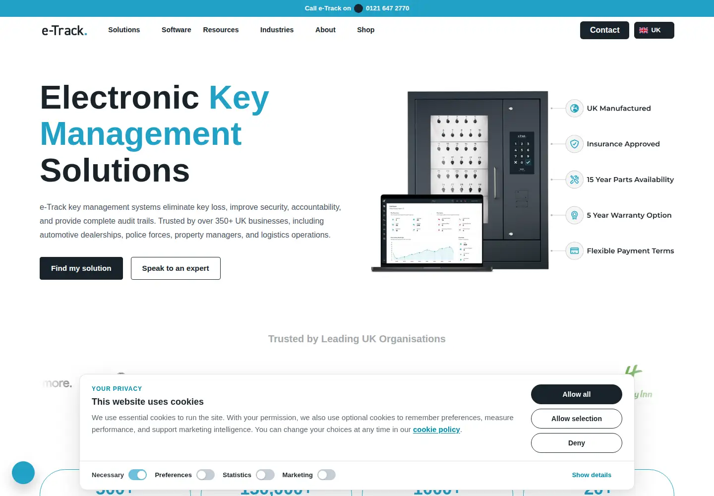 Screenshot of e-track.com