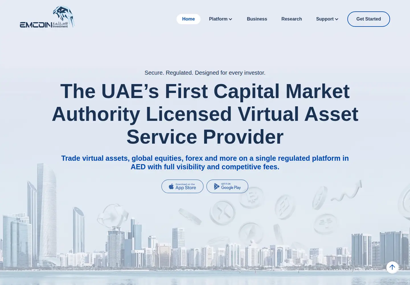 Captured homepage of emcoin.com in the current scan