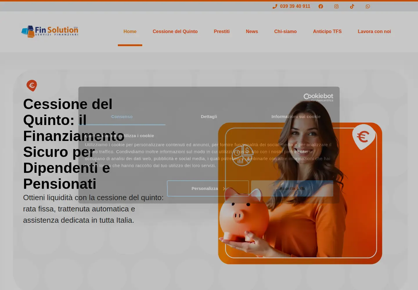 Captured homepage of fin-solution.com in the current scan