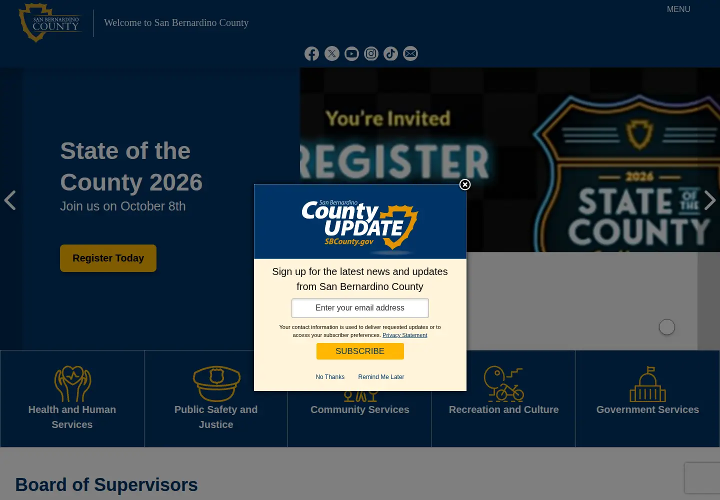 Screenshot of sbcounty.gov
