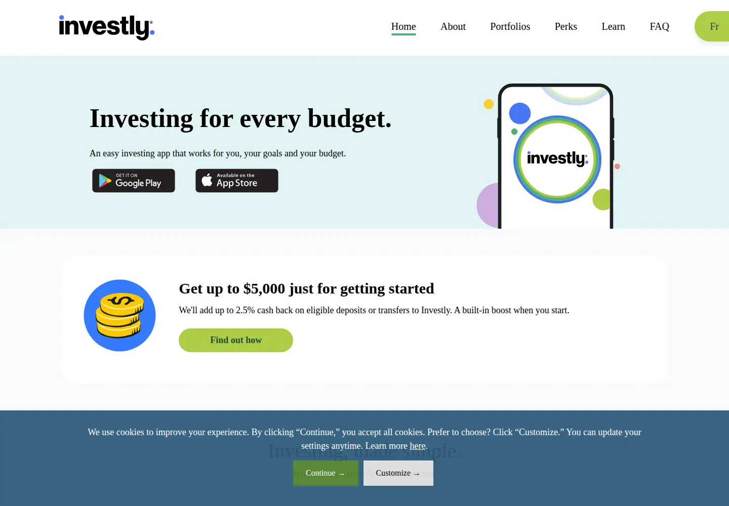 Screenshot of getinvestly.com