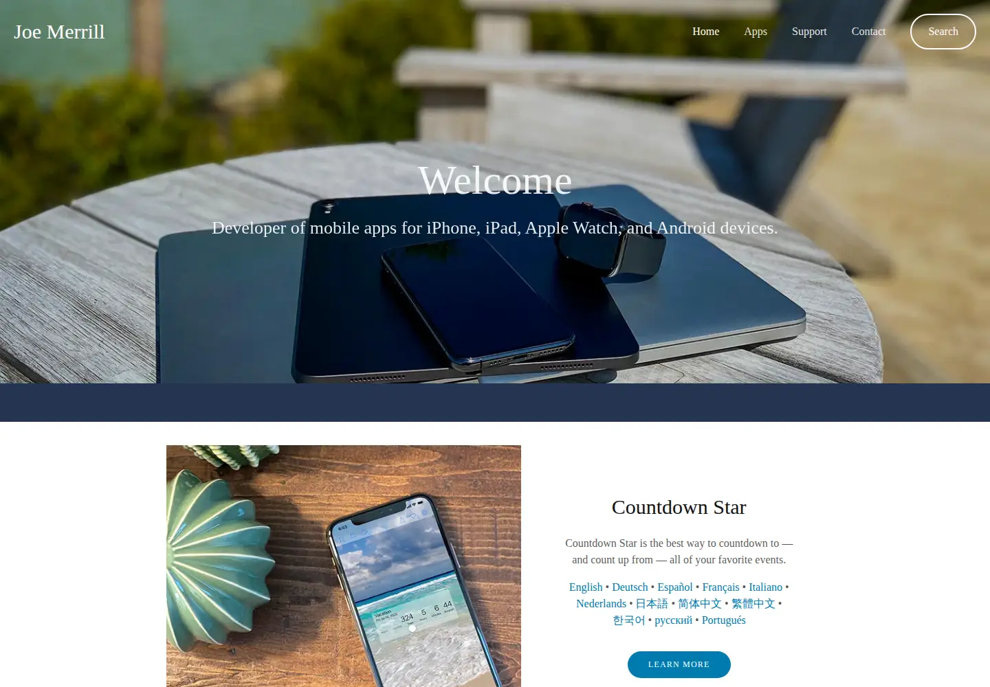 Screenshot of joemerrill.com