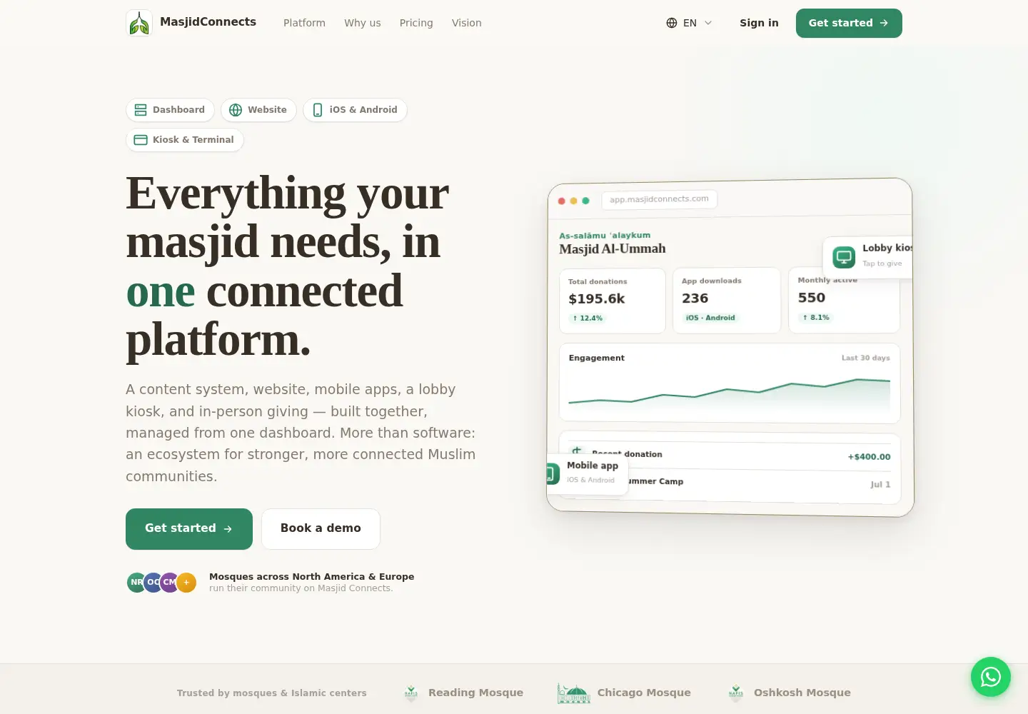 Screenshot of masjidconnects.com