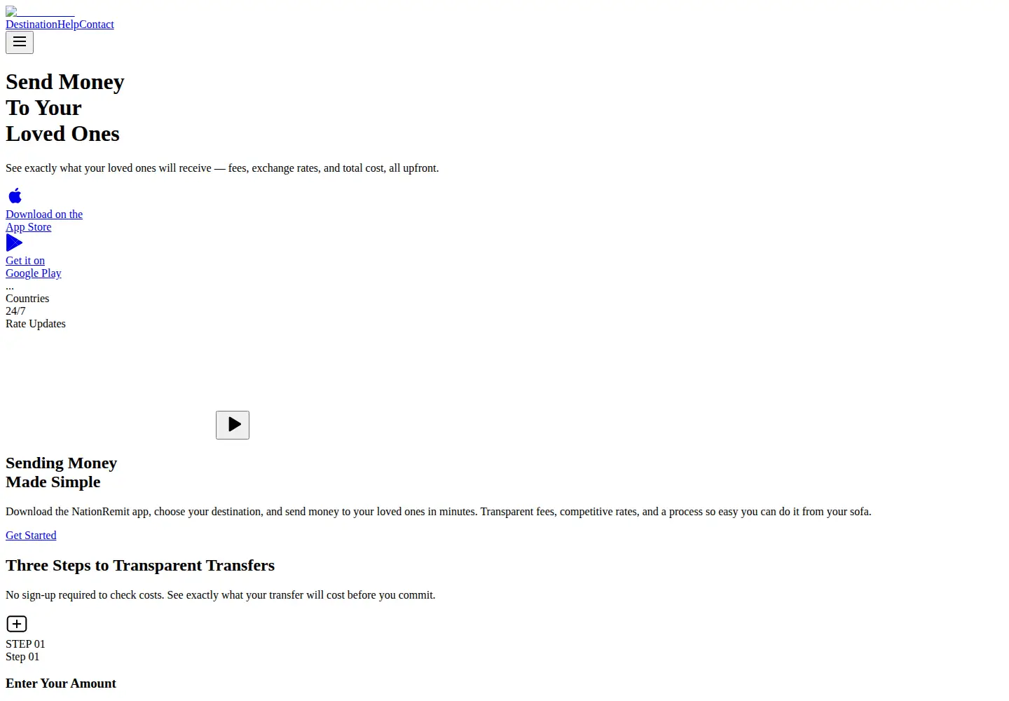 Captured homepage of nationremit.com in the current scan