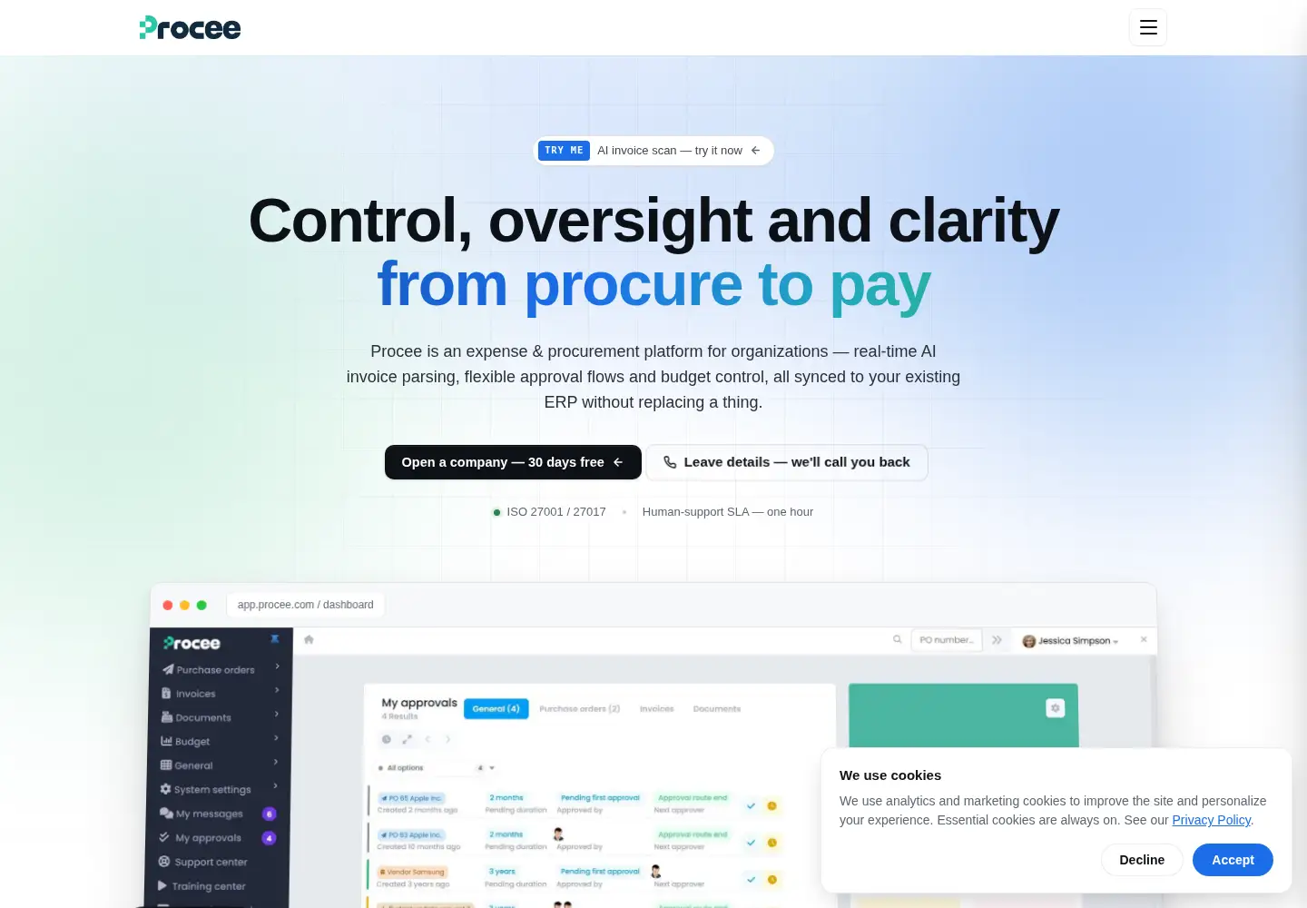 Screenshot of procee.com
