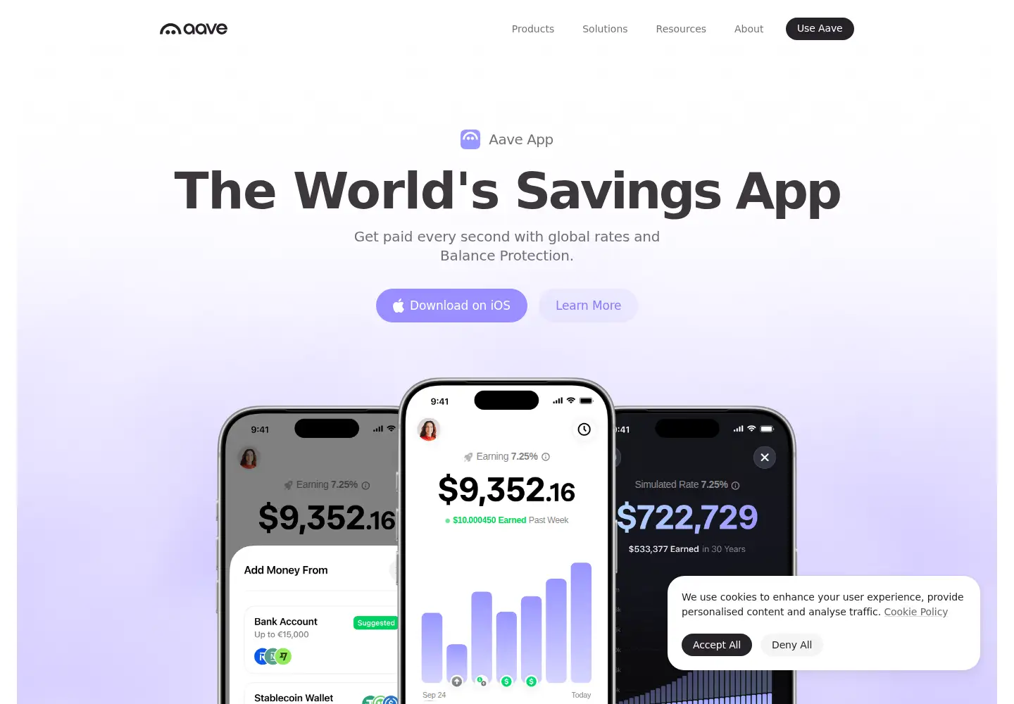Screenshot of aave.com