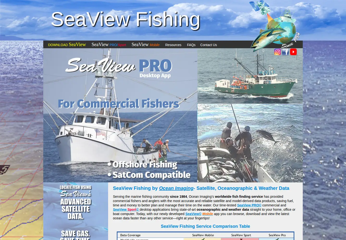 Captured homepage of seaviewfishing.com in the current scan