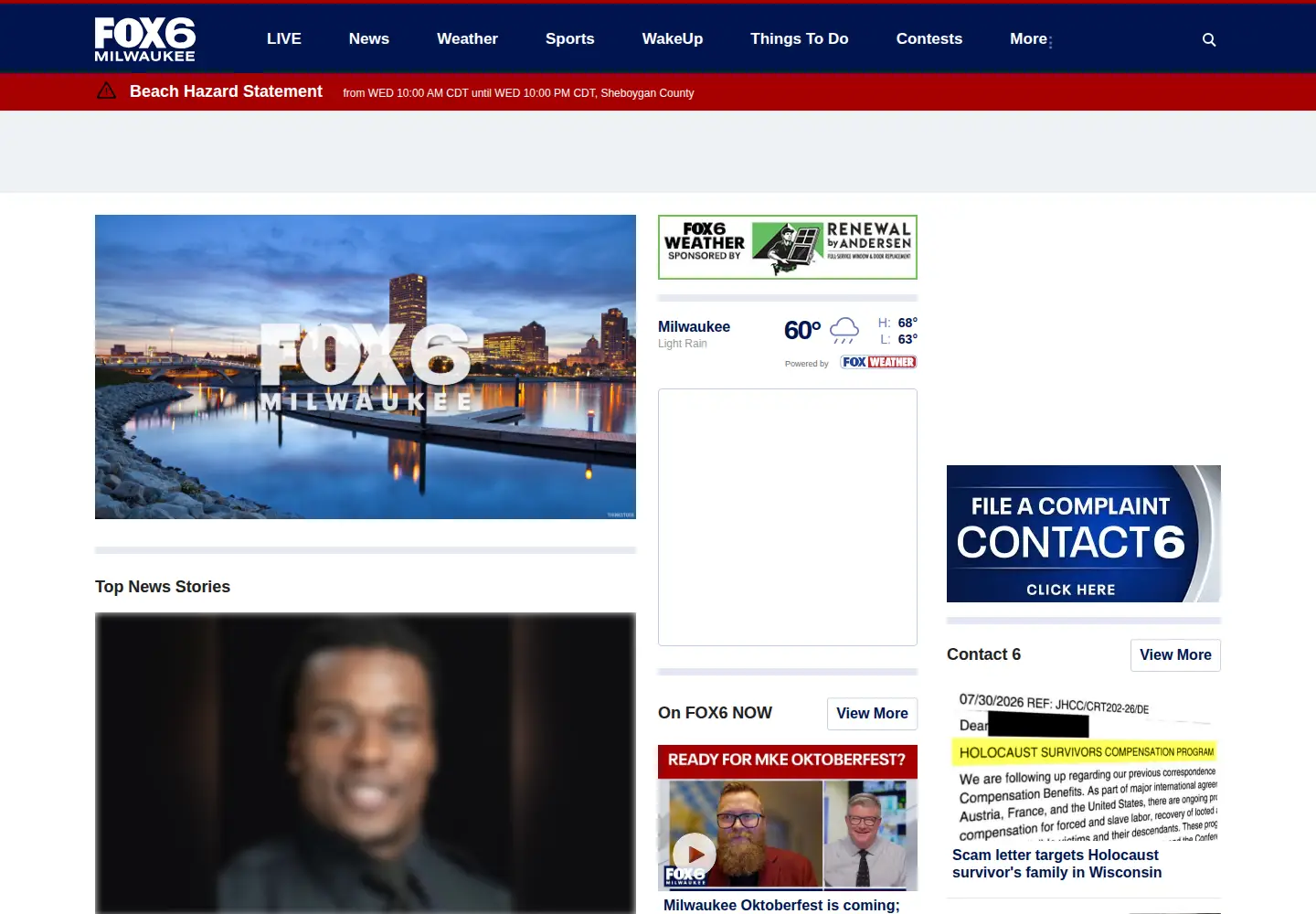 Screenshot of fox6now.com