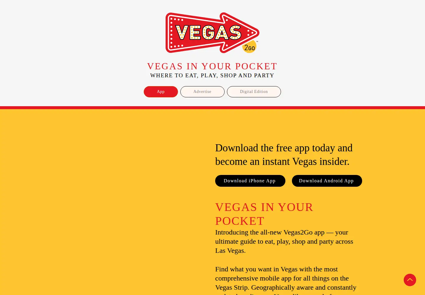 Screenshot of vegas2go.com
