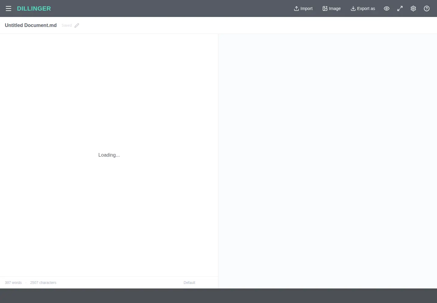 Screenshot of dillinger.io