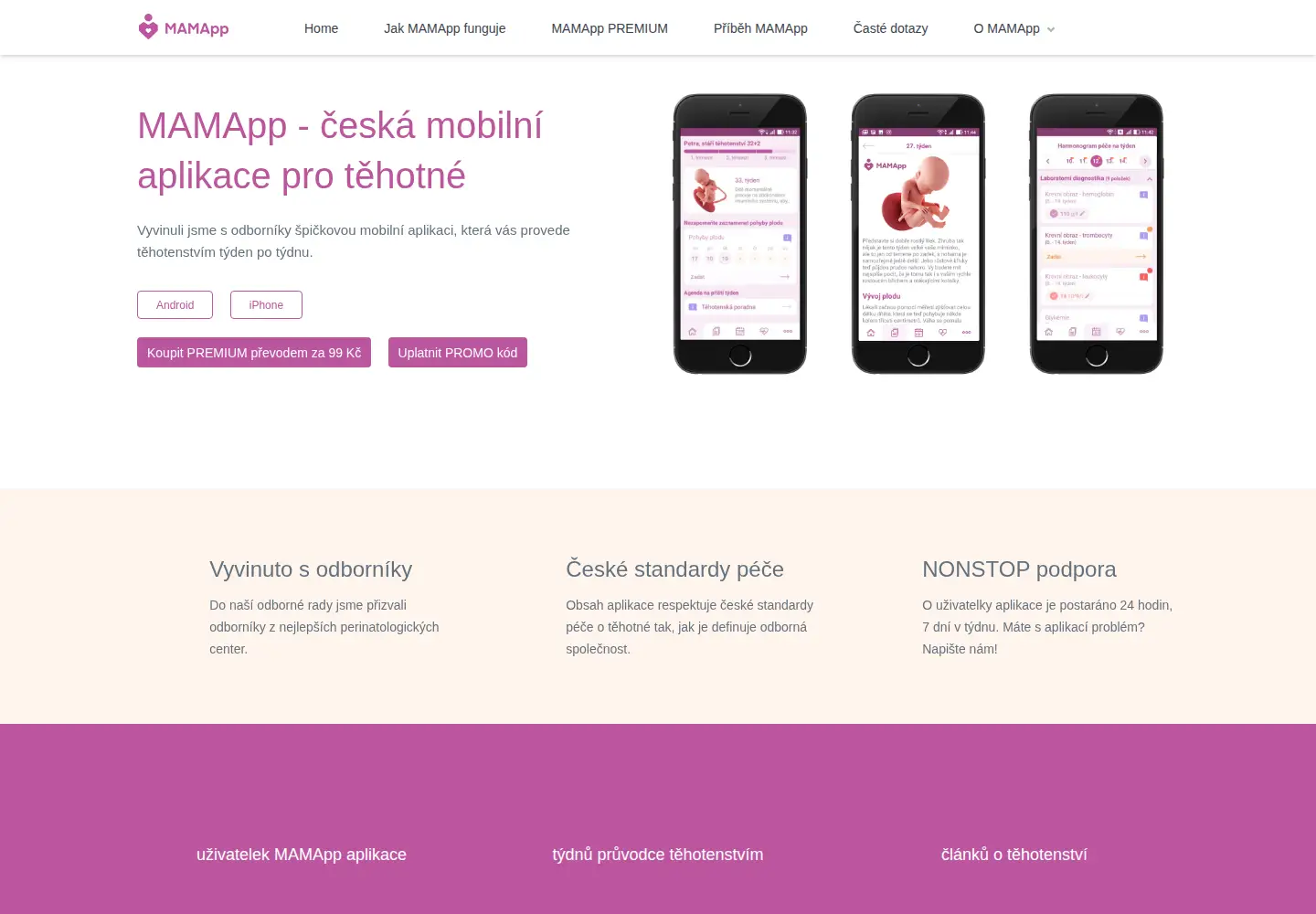 Screenshot of mamapp.cz