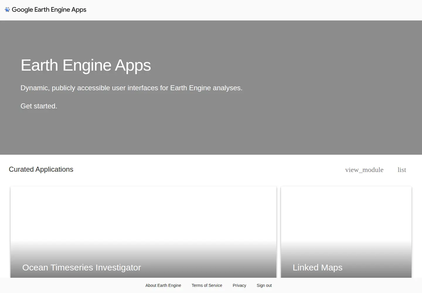 Screenshot of earthengine.app