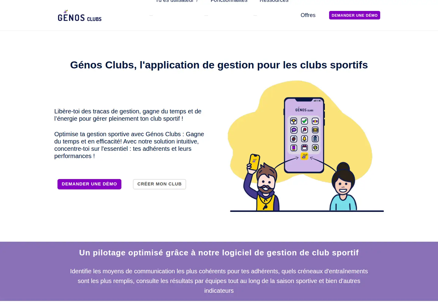 Captured homepage of genos.fr in the current scan