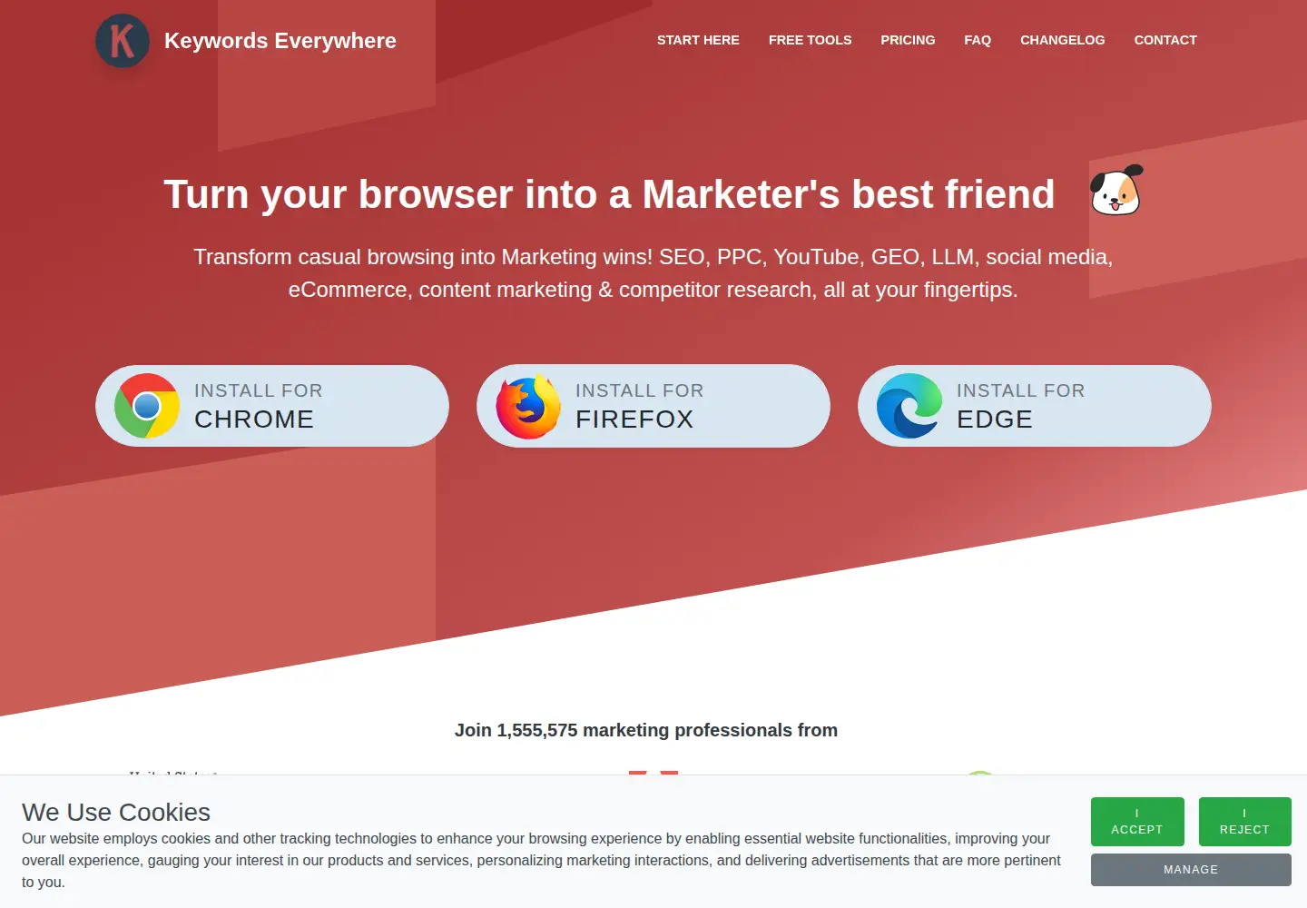 Screenshot of keywordseverywhere.com