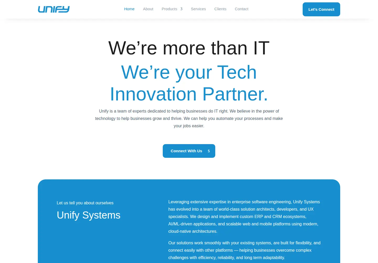 Screenshot of unifysystems.in