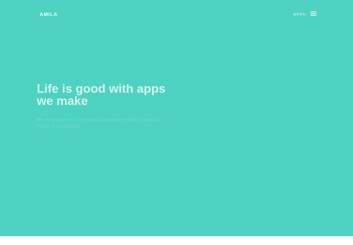 Captured homepage of amila.io in the current scan