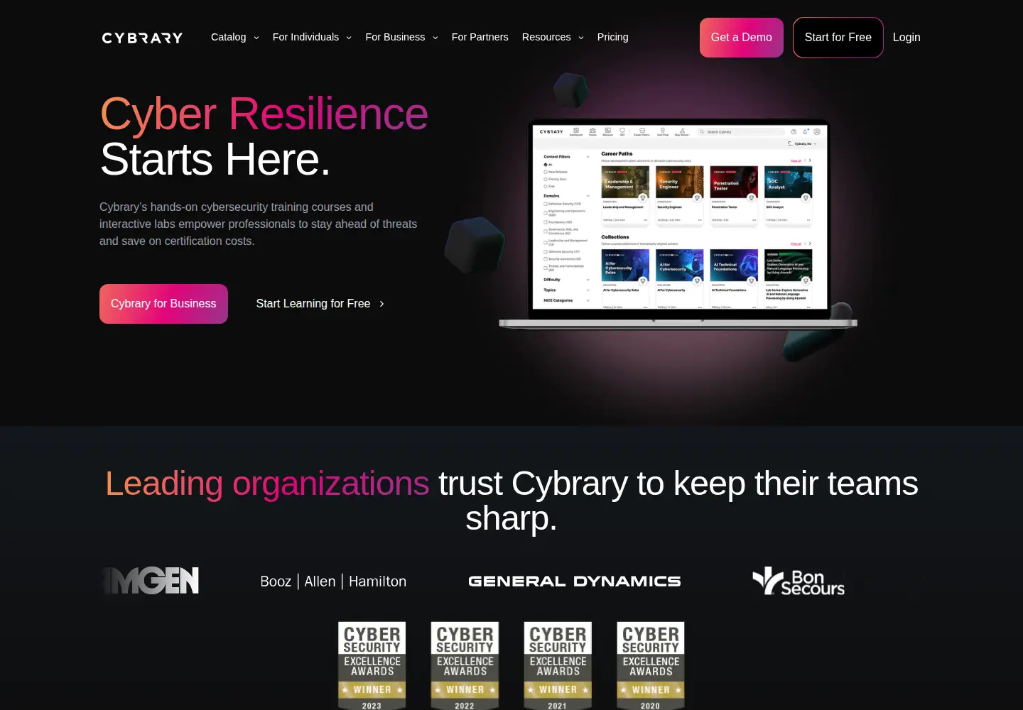Screenshot of cybrary.it