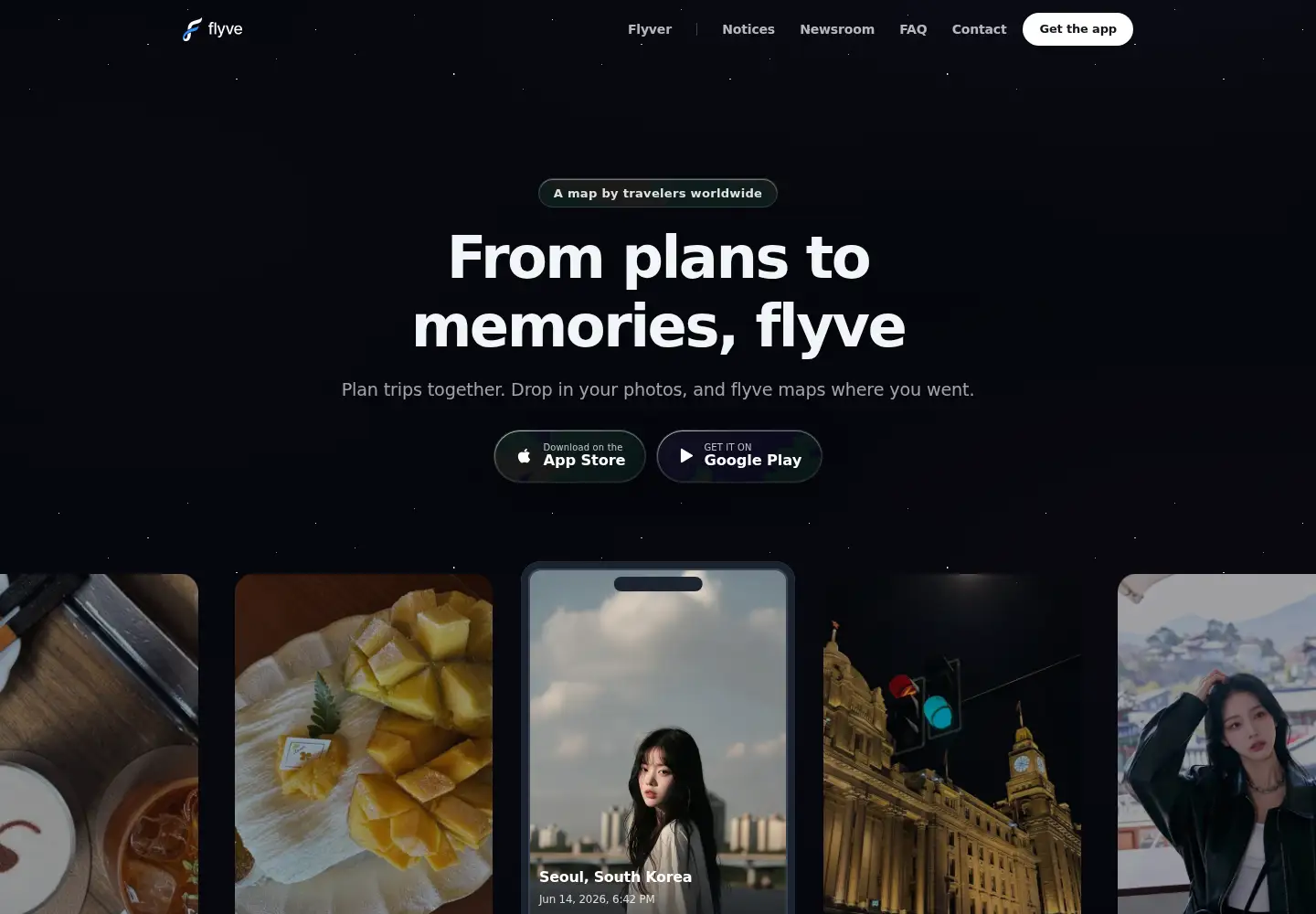 Captured homepage of flyve.kr in the current scan