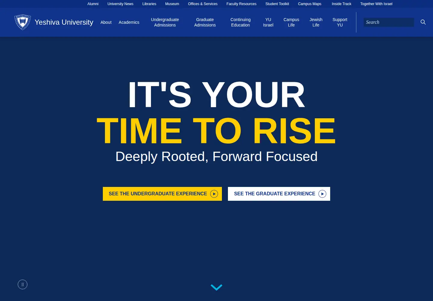 Screenshot of yu.edu