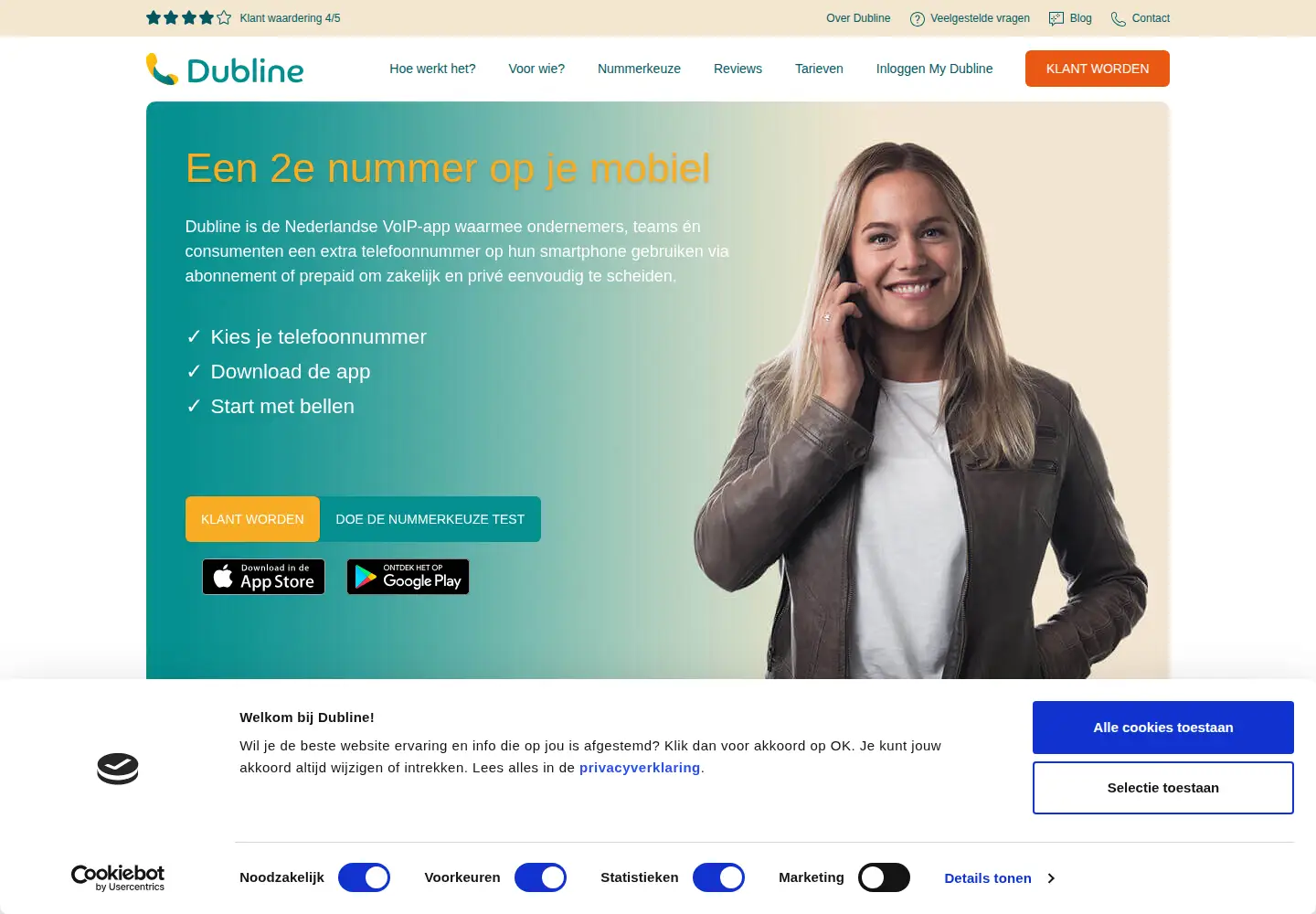 Screenshot of dubline.nl