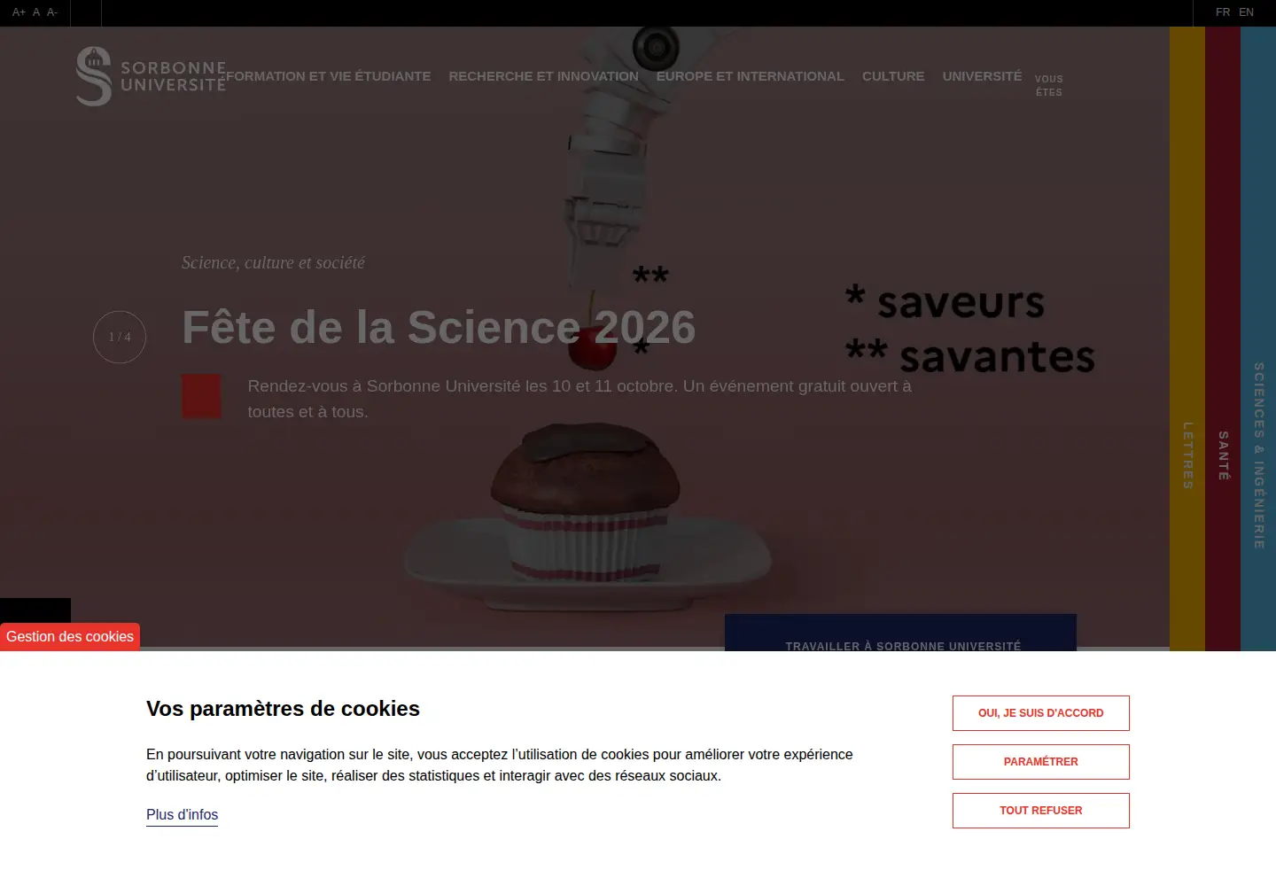 Screenshot of sorbonne-universite.fr