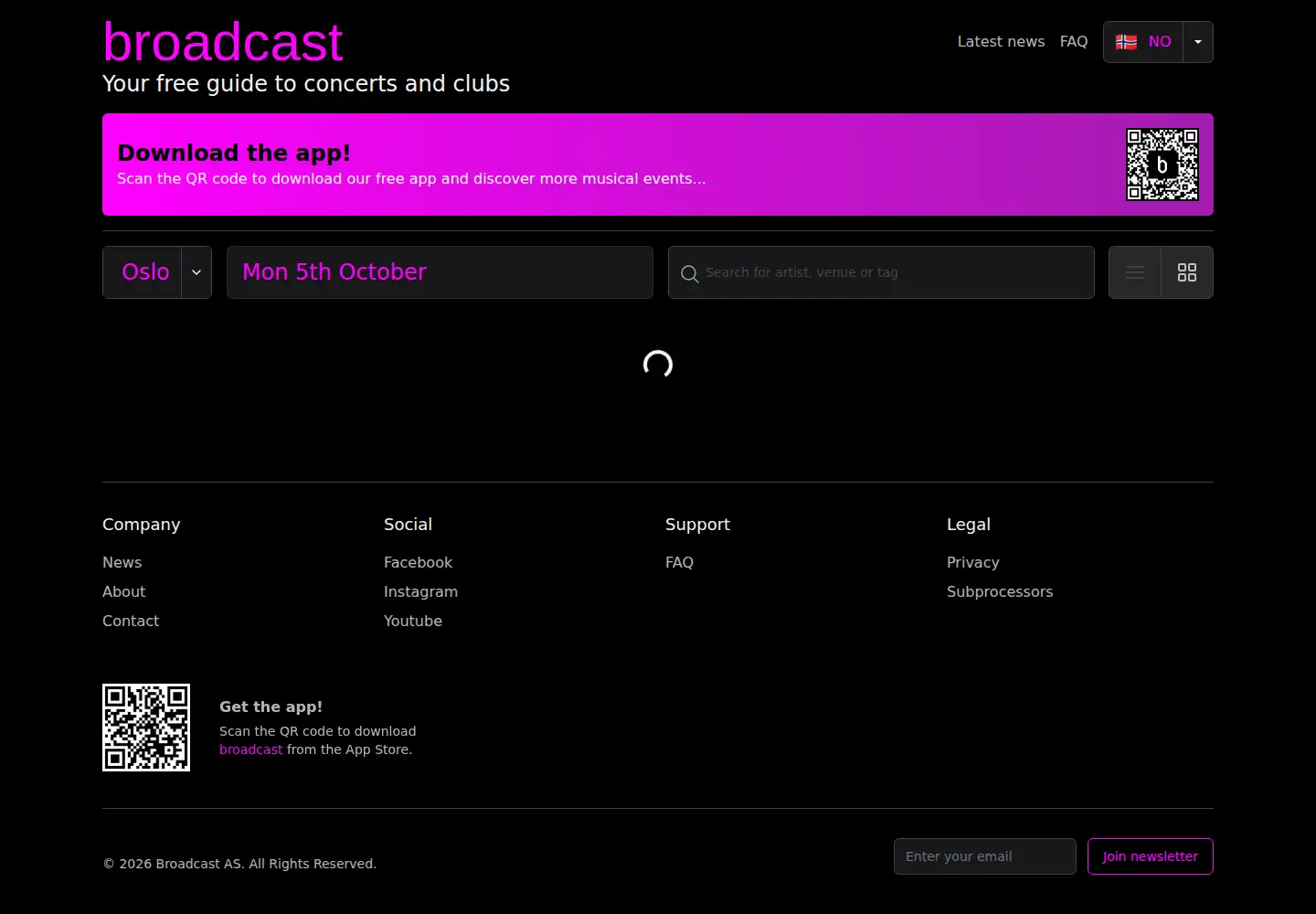 Screenshot of broadcastoslo.no