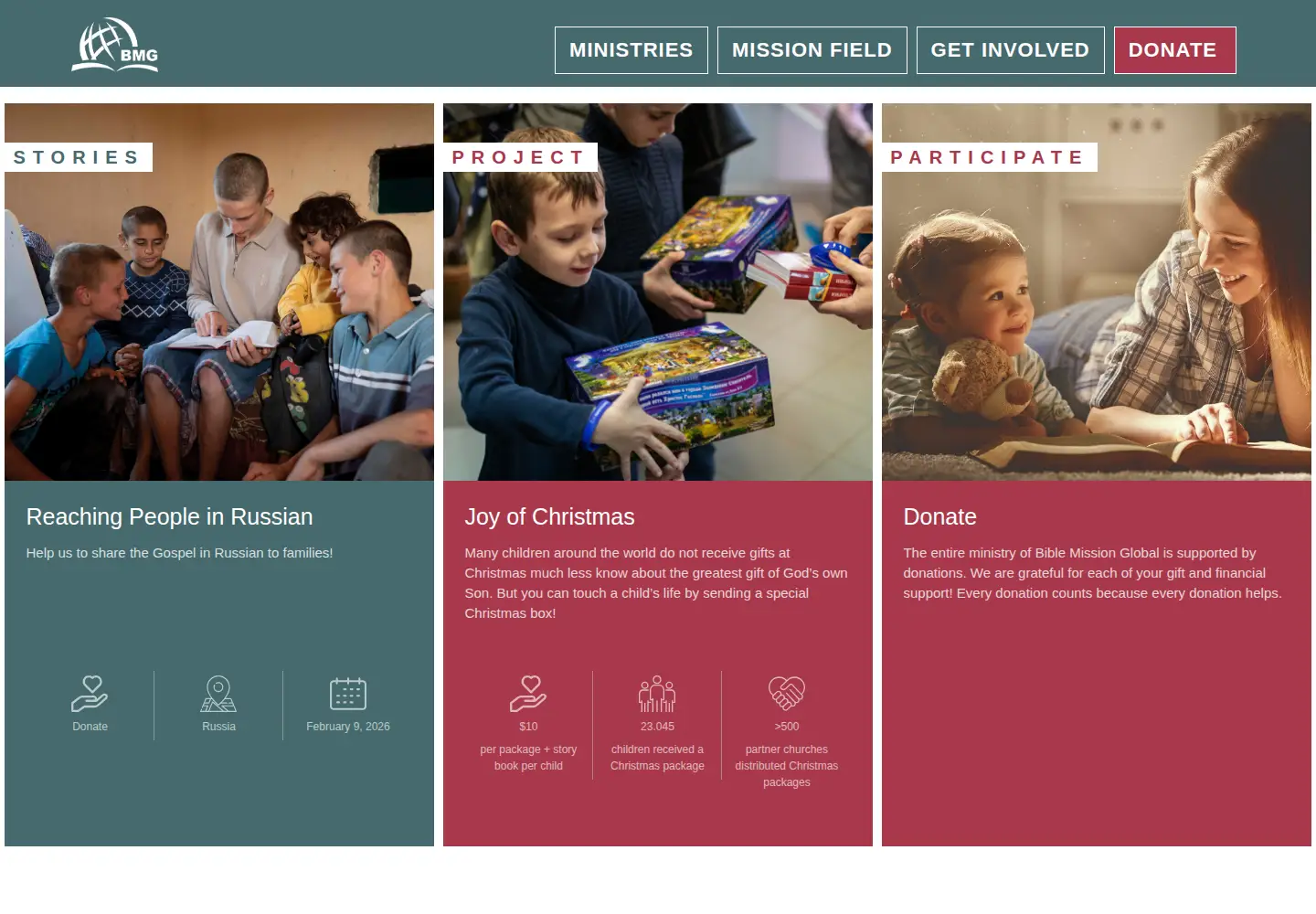 Screenshot of biblemissionglobal.org