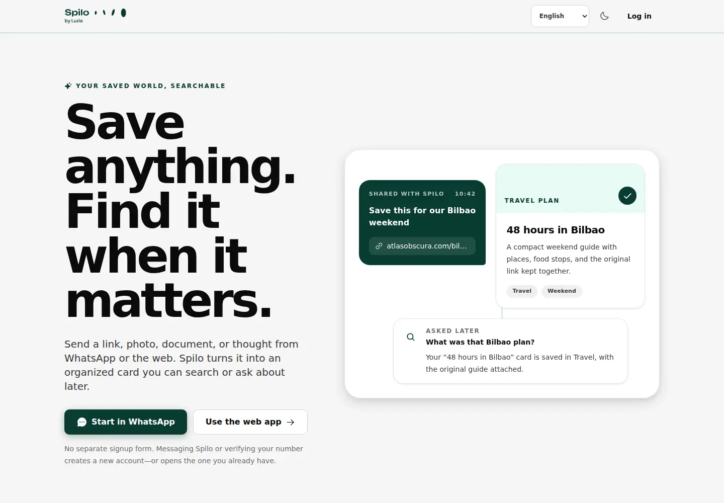 Captured homepage of spilo.ai in the current scan