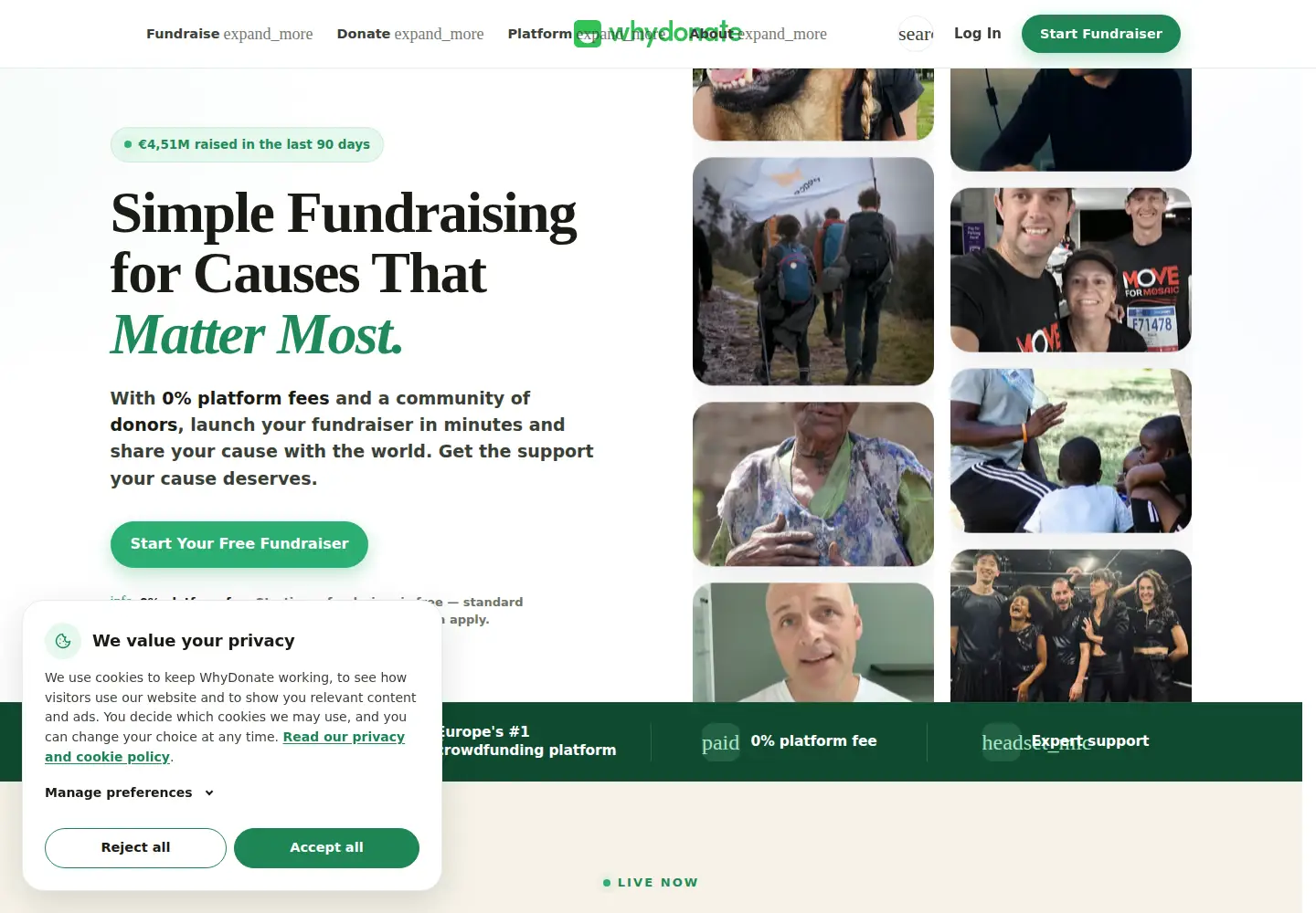 Screenshot of whydonate.com