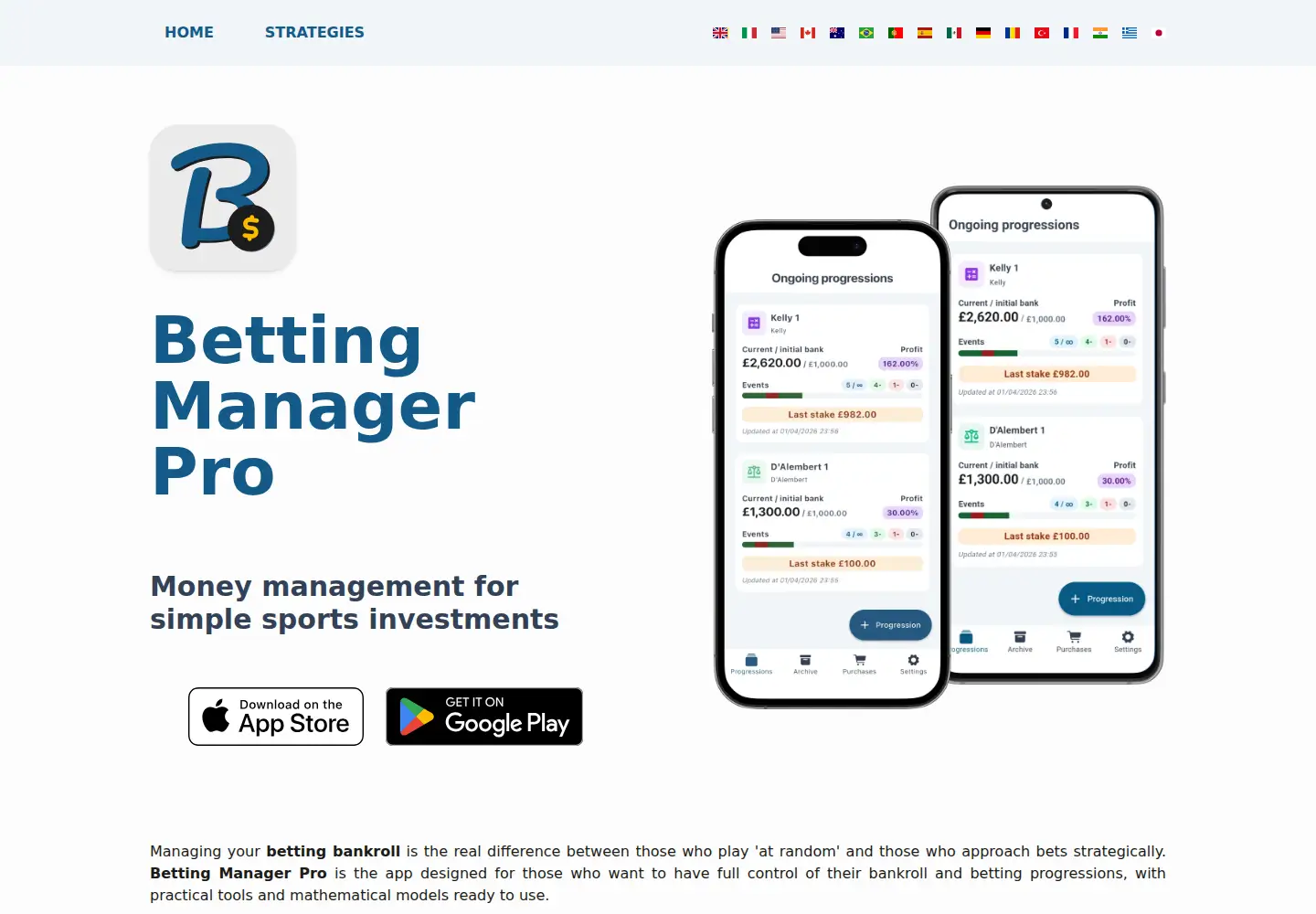 Screenshot of bettingmanagerpro.app