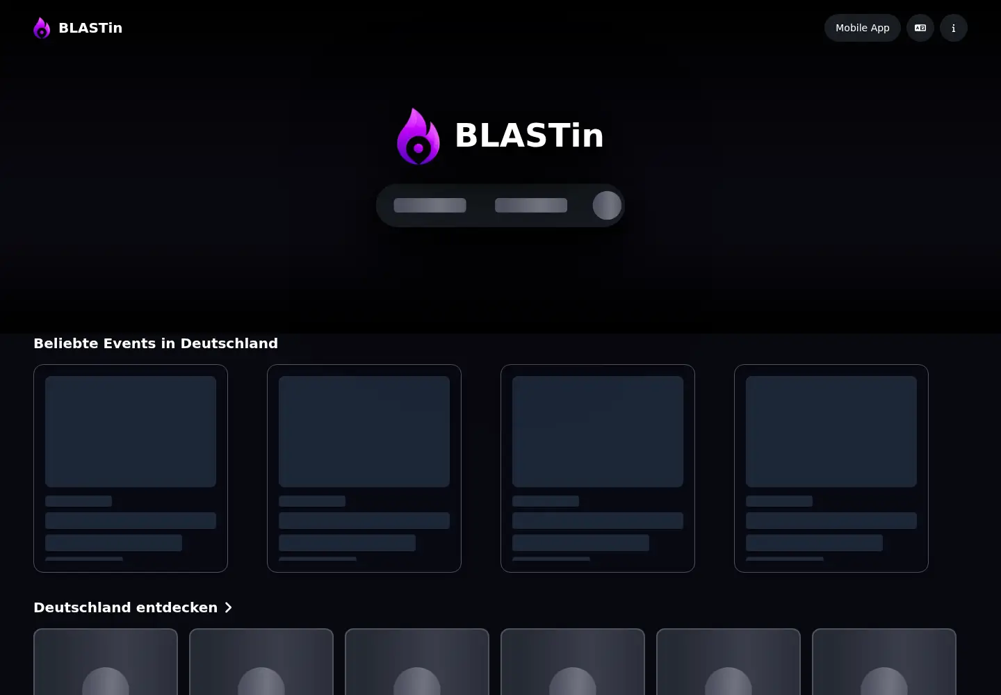 Captured homepage of blastin.app in the current scan