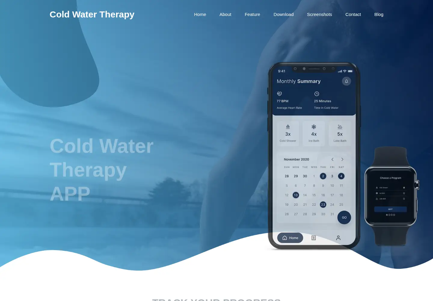 Captured homepage of coldwatertherapy.app in the current scan