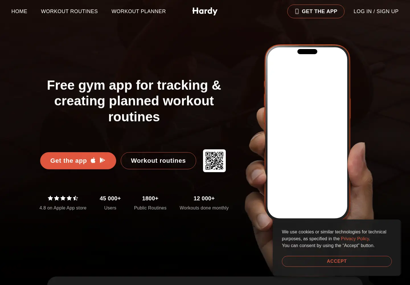 Screenshot of hardy.app