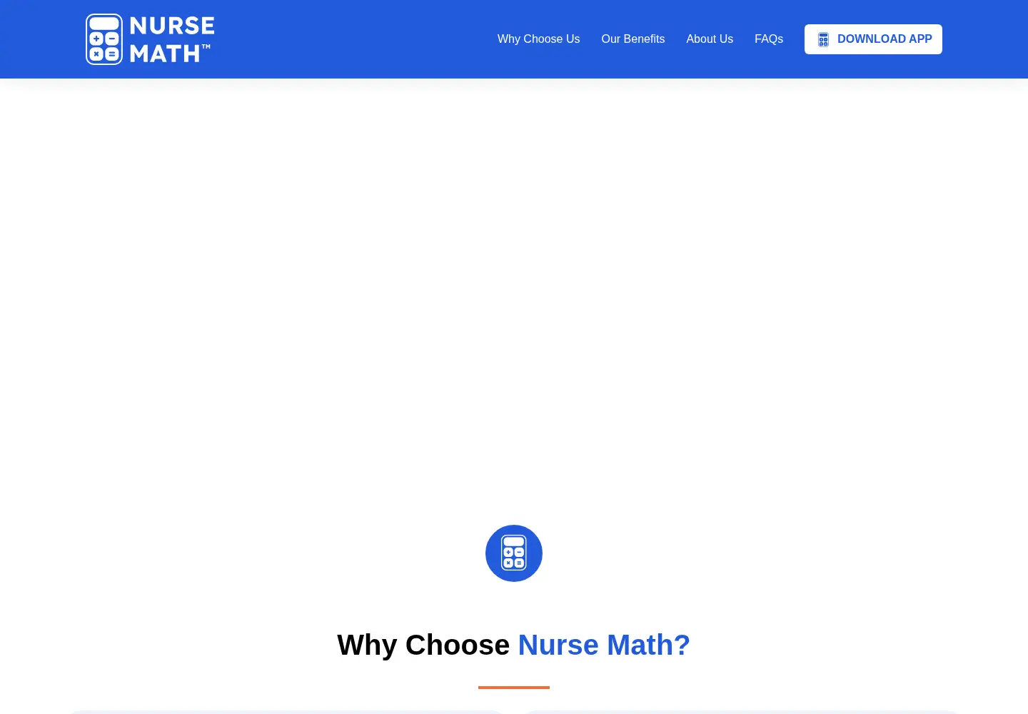 Captured homepage of nursemath.app in the current scan