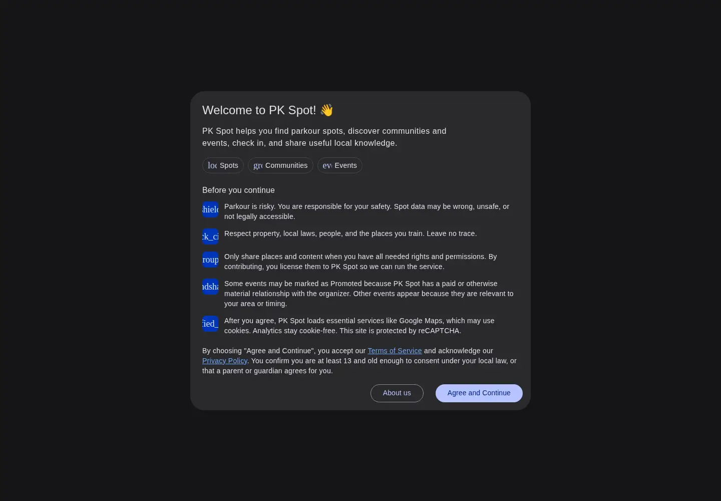 Screenshot of pkspot.app