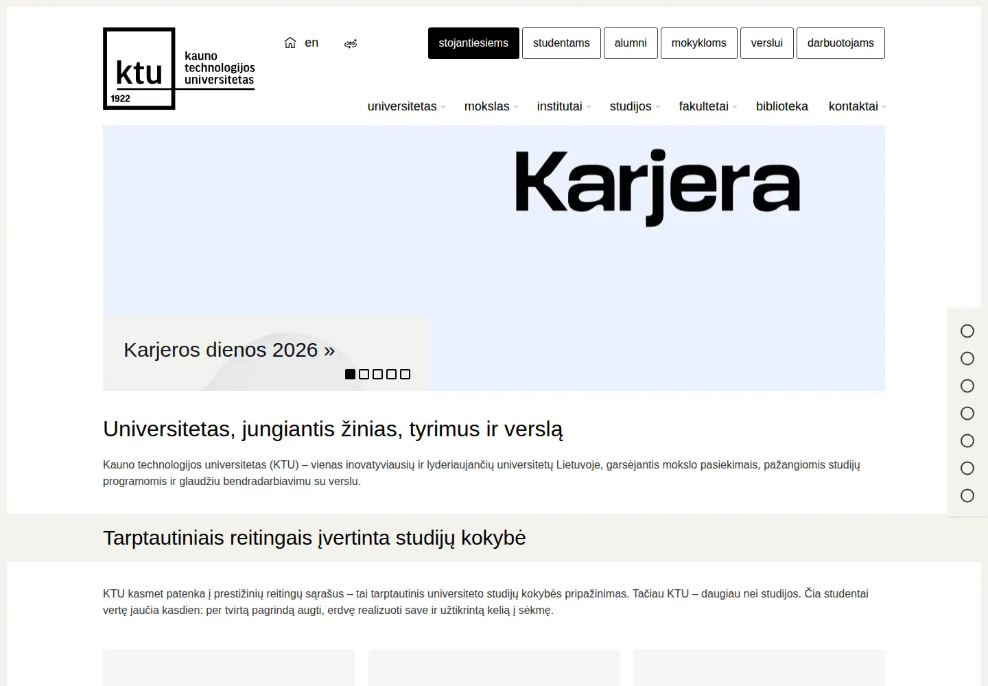 Screenshot of ktu.lt