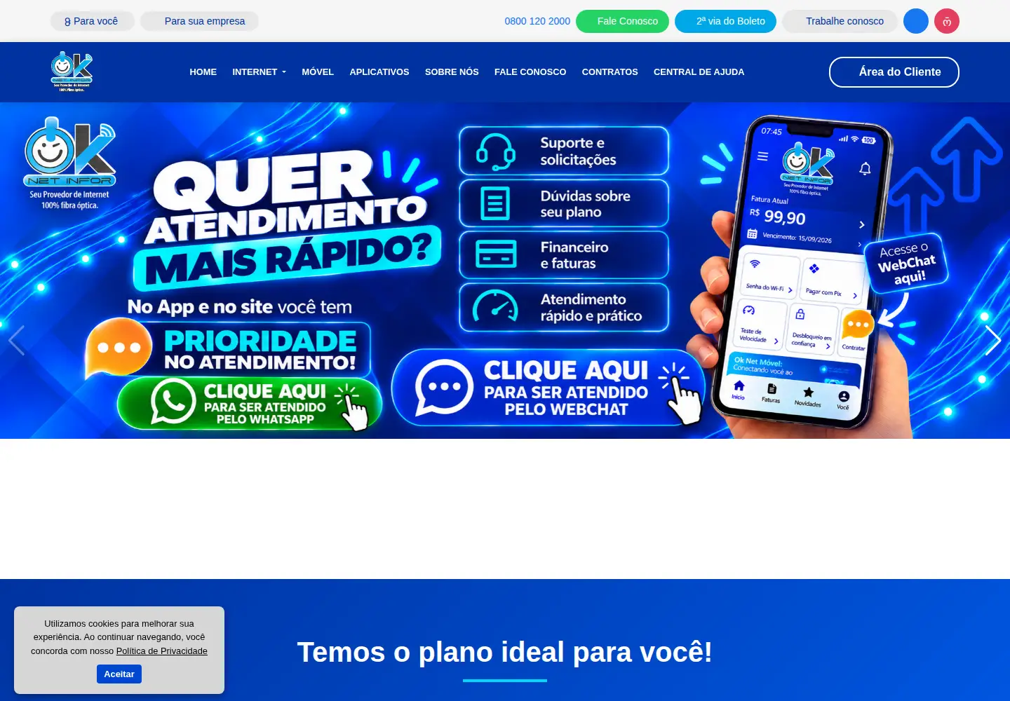 Captured homepage of oknetinfor.com.br in the current scan
