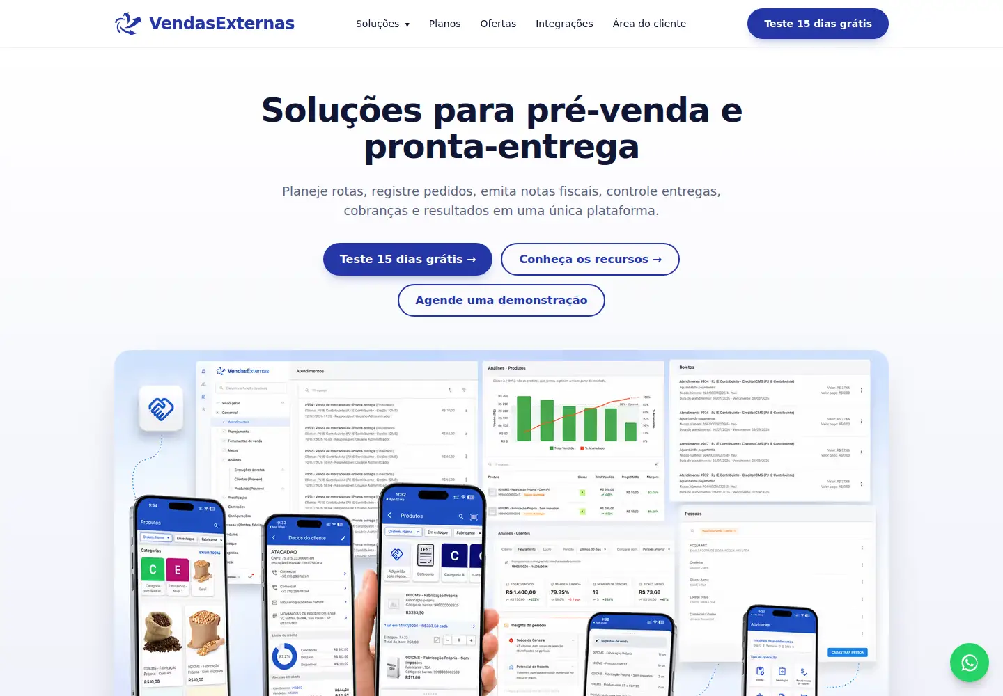 Captured homepage of vendasexternas.com.br in the current scan