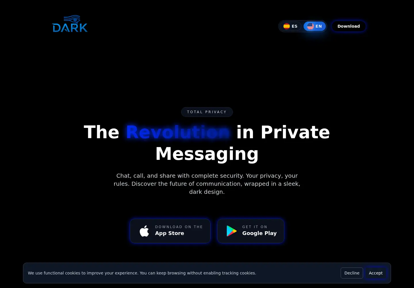 Captured homepage of darkapp.cloud in the current scan