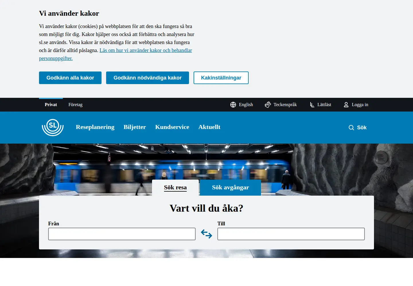 Screenshot of sl.se
