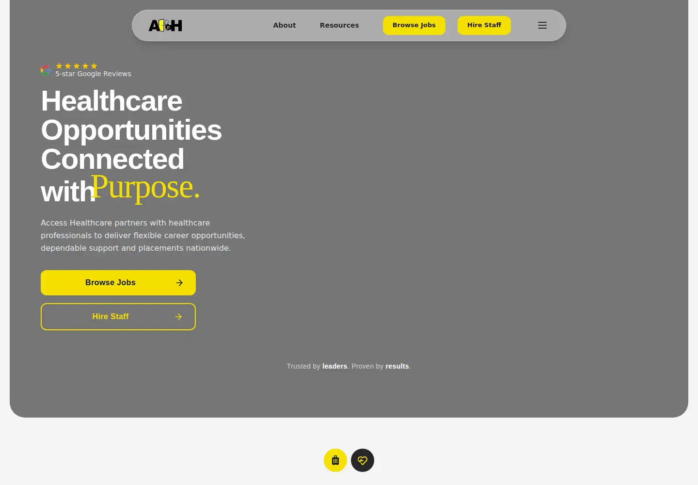Captured homepage of accesshealthcarestaffing.com in the current scan