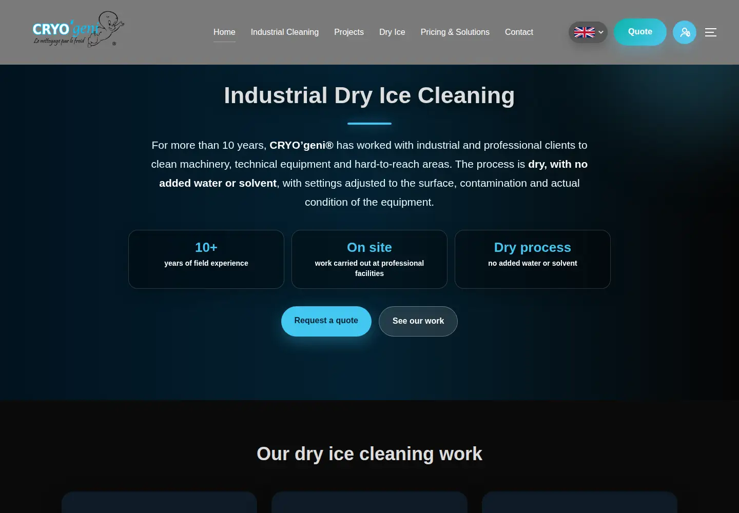 Captured homepage of cryogeni.com in the current scan