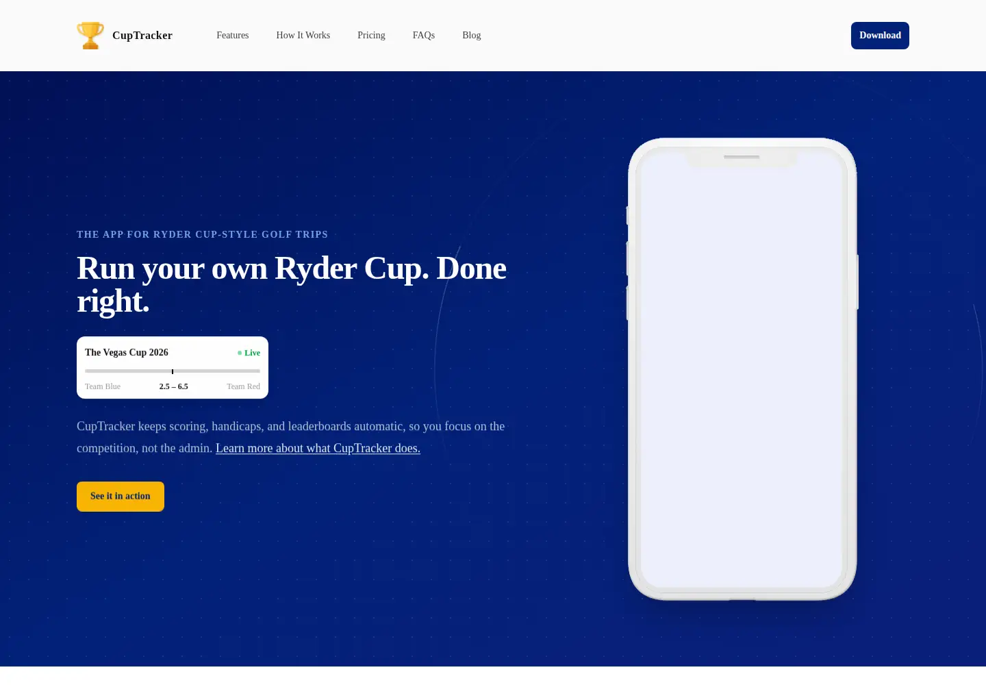 Captured homepage of cuptracker.com in the current scan