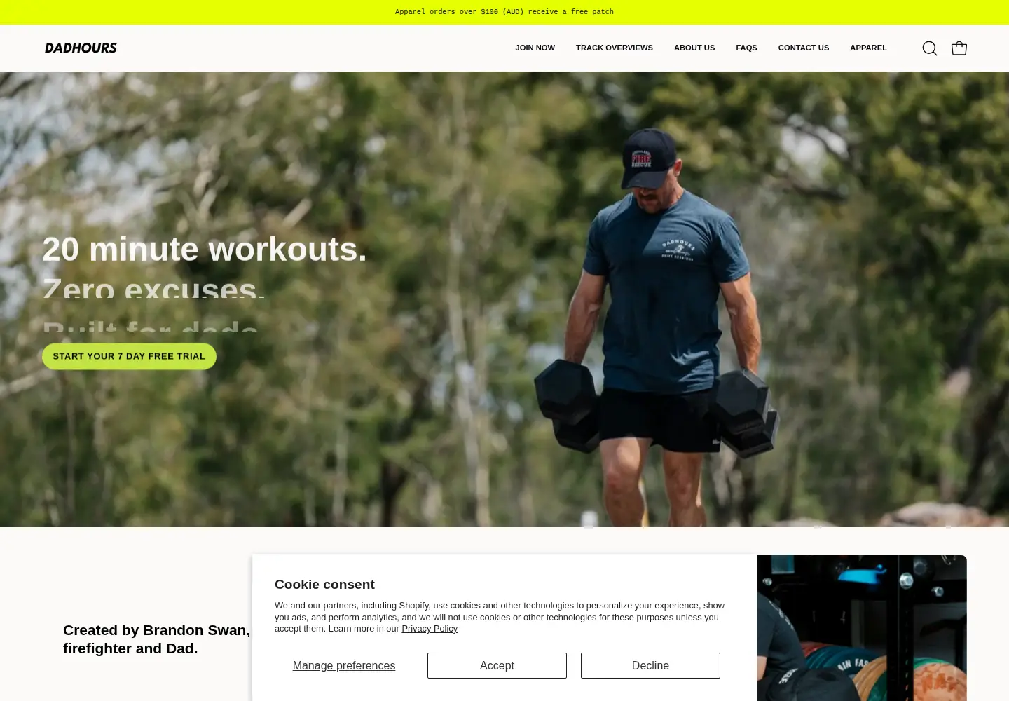 Screenshot of dadhours.com