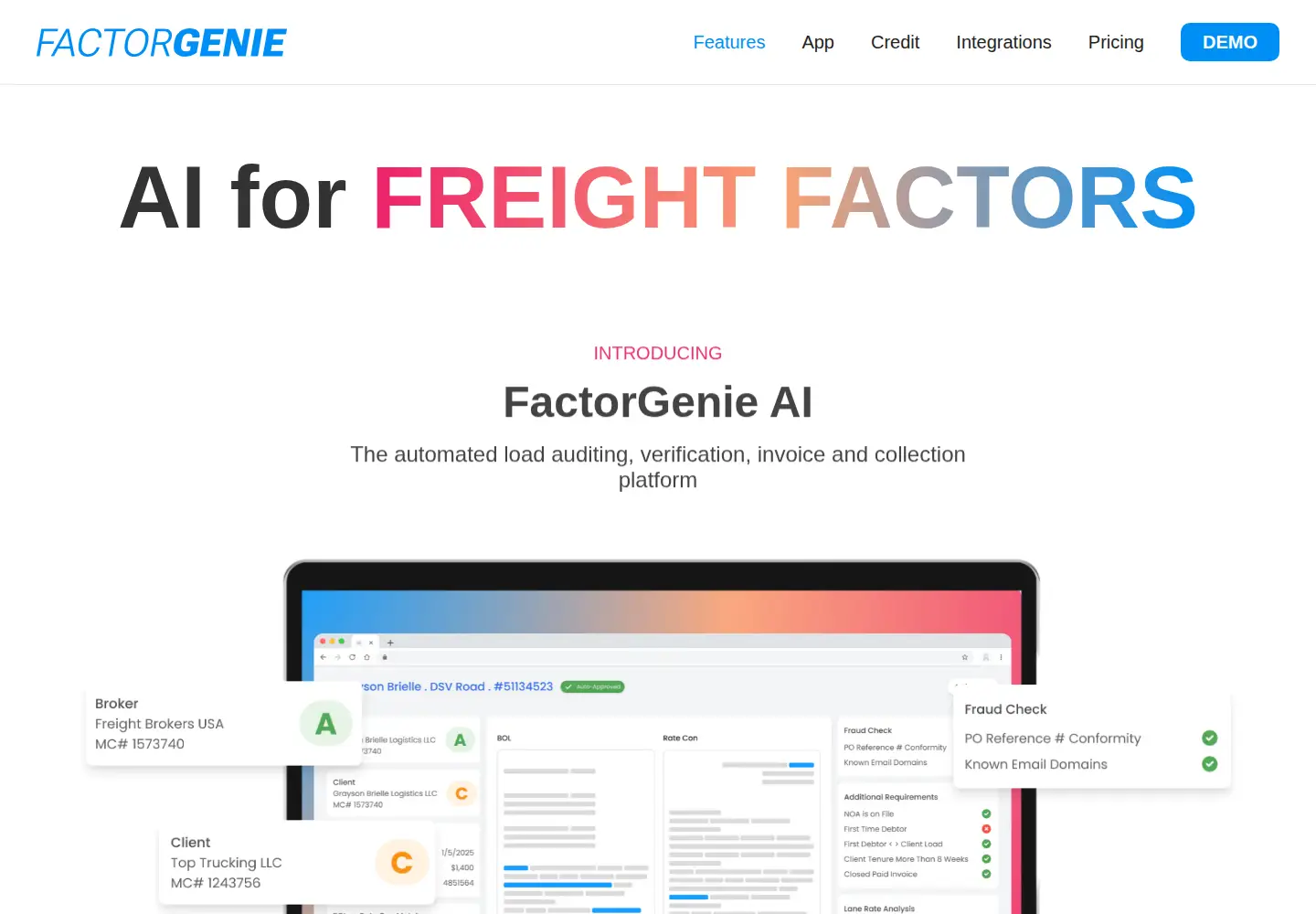 Screenshot of factorgenie.com
