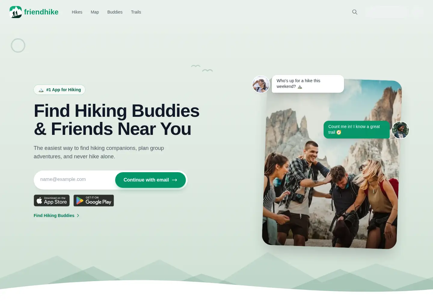 Screenshot of friendhike.com