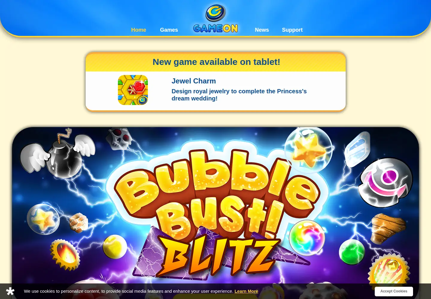 Screenshot of gameonarcade.com