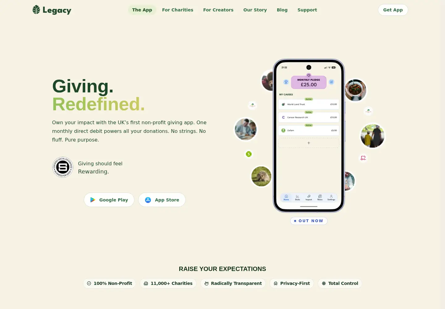 Screenshot of givewithlegacy.com