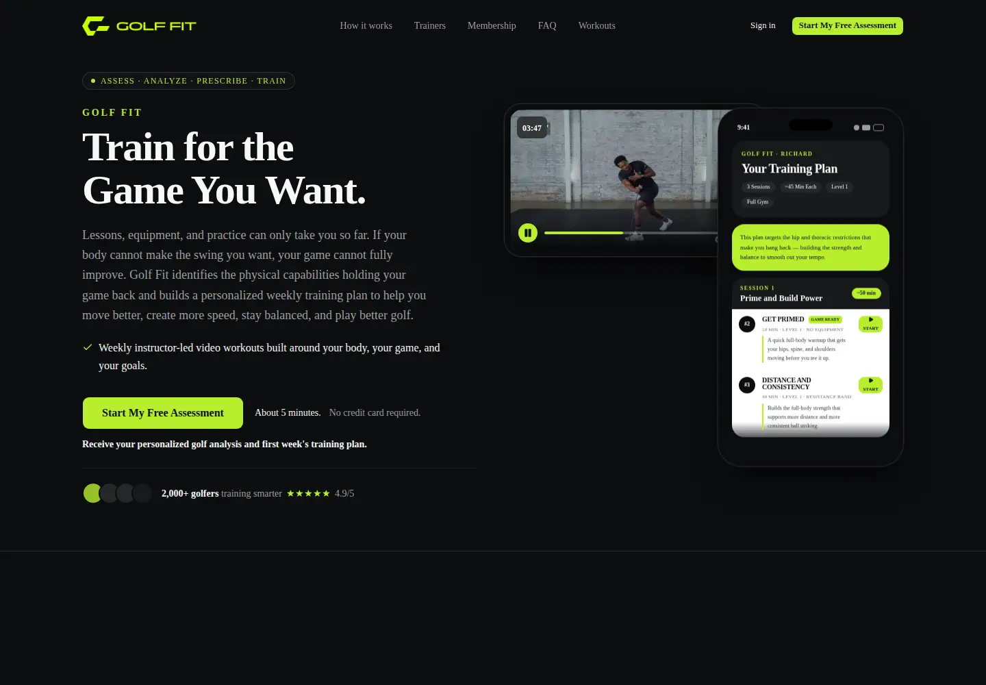 Screenshot of golffit.com